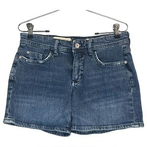 Pilcro and the Letterpress Blue Denim Mid Rise Shorts